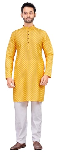 Image of Studio Shringaar Men's Cotton Relaxed Fit Straight Kurta