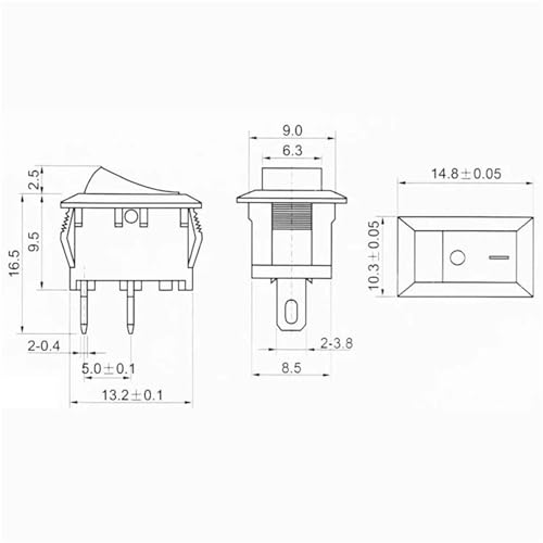 Interrupteur à bascule défectueux solution de remplacement 10x15mm SPST 2 broches - 4