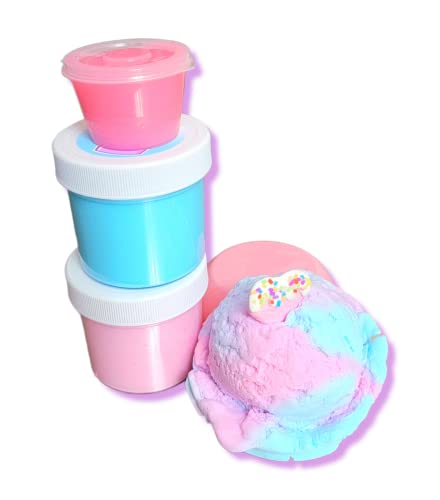 Cotton Candy Ice Cream Scoop Handmade Scented DIY Slime Kit - Hoshimi Slimes