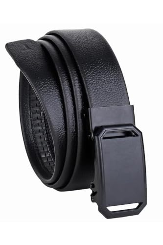 Image of ZEVORA Men's Auto Lock Buckle Leather Belt for Men, Formal /Casual,Autolock 01