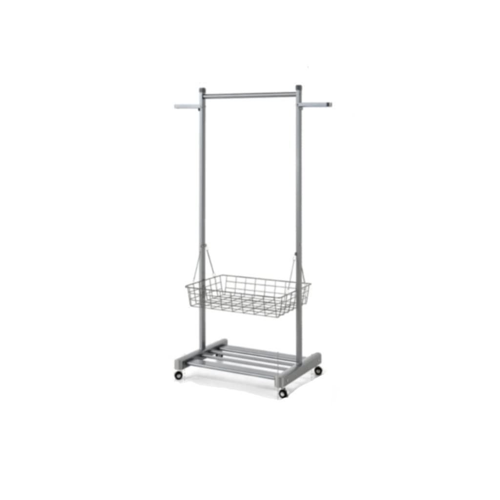 Porte-vêtements amovible gris pour petite chambre et dortoir