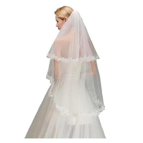 Velo de novia de encaje de alta costura diseño corto exclusivo 2