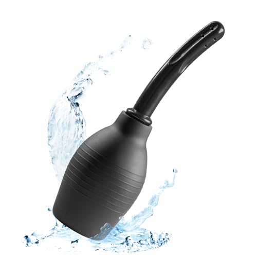 310ml Black Douche – Comfortable & Reusable Douches for Men & Douches for Women, Soft Silicone Enema for Gentle Cleansing