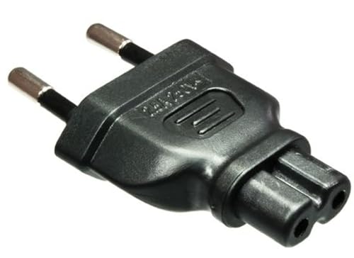 shortix Netzadapter Stromadapter Flachstecker auf Euro-8 | ideal für Kamera-Ladegeräte & in der Fototasche