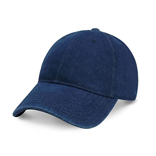 CHOK.LIDS Everyday Premium Dad Hat Unisex Baseball Cap for Men and Women Adjustable Lightweight Polo Style Curved Brim (Dark Denim)