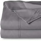 Yorkshire Bedding Single Flat Sheet 2 Pack 100% Egyptian Cotton 200 Thread Count Hotel Quality Grey Bed Sheets
