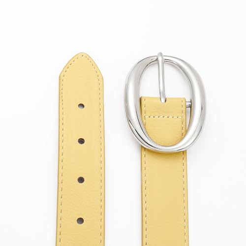 Women's Belt with Silver Buckle Faux Leather Fashion Belt for Casual & Formal Outfits Adjustable Waist Belt Gift3