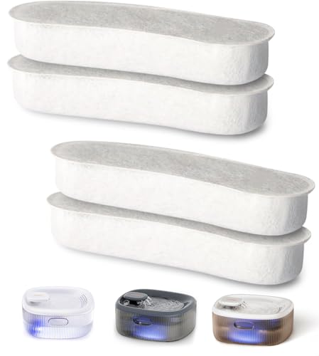 Dog Fountains by WOPET, 4 Pcs Pet Water Fountain Filters for W600 Dog Fountain, Large Water Fountain Filter Replacement