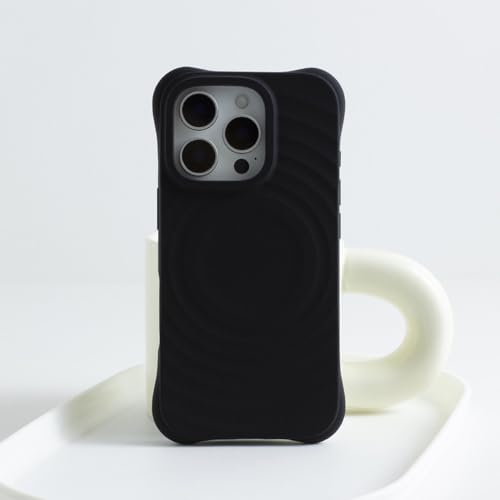 Coque de chargement sans fil silicone iPhone 16 Pro Max noir uni