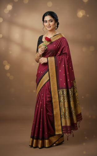 Image of NEW COLLECTION Women's Odisha Handloom Sambalpuri Pata Saree Temple Border Pasapalli Bomkai Buti Boyanika Design Saree Banarasi Soft Papa Silk Simple Ethnic Orissa Sari with Blouse Piece