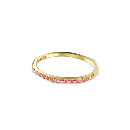 Image of Swarovski Matrix Octagon Bangle, Baguette Cut, Clear, Pink Crystals, Rhodium and Gold-Tone Finishes