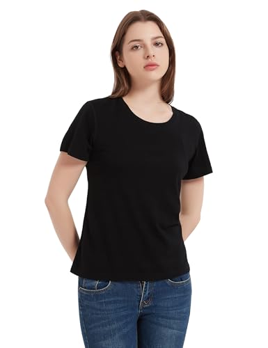 100% Merino Wool T Shirts Women, Short Sleeve Crew Neck Tee Lightweight Undershirt, No-Odor Base Layer for Hiking2