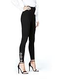 Tres cierres con perlas find. Leggings de Fiesta para Mujer , Negro (Schwarz), 38 (Talla del Fabricante: Small)