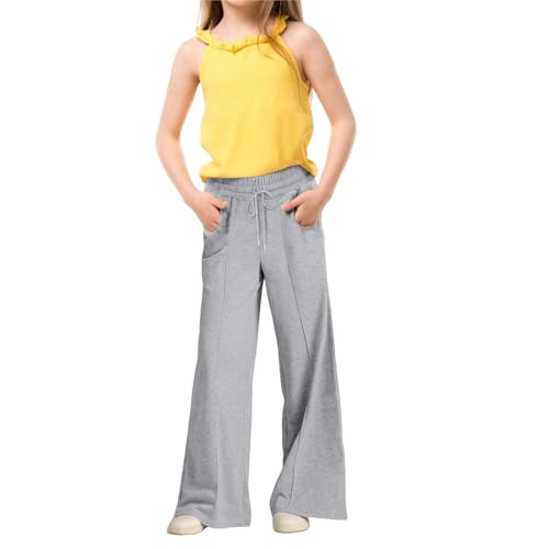 Girls Oversized Wide Leg Sweatpants Kids Baggy Straight Leg Track Pants Casual Plain Pockets Teen Straight Trousers4