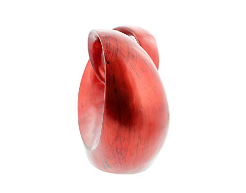 Deco 79 Polystone Abstract Swirl Sculpture, 12" X 6" X 9", Red #TOP5
