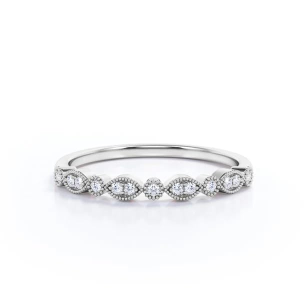 925 Sterling Silver 10K 14K 18K Solid White Gold Eternity Rings for Women Moissanite Engagement Rings Wedding Band with Text Engraving