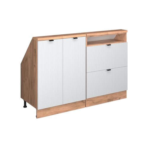 Vicco Conjunto de armarios para Techo Inclinado, Ondulación Blanca, 120 cm Lote de 2