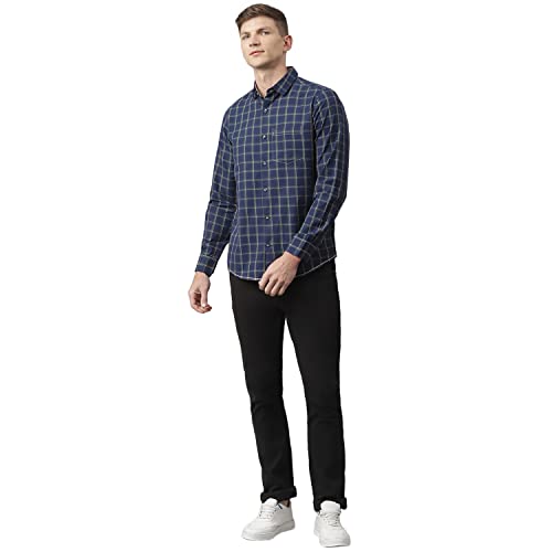 Image of Thomas Scott Men's Polyester Checkered Slim Fit Formal T-Shirt