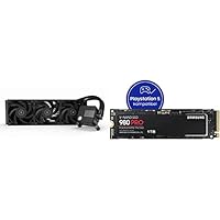 EK AIO Basic 360mm, All-in-One CPU Wasserkühler mit Premium EK-Vardar Hochleistungs-PMW-Lüftern & Samsung 980 PRO 1 TB PCIe 4.0 (bis zu 7.000 MB/s) NVMe M.2 (2280) Internes Solid State Drive (SSD)
