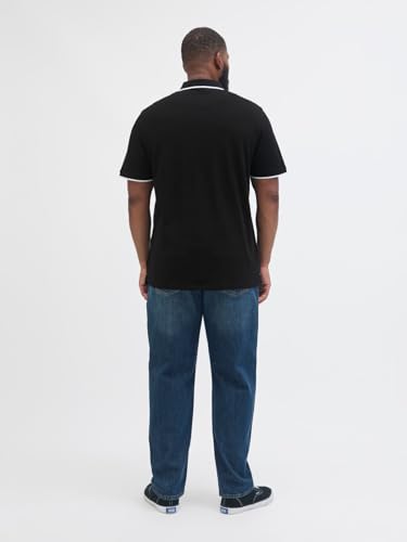 JACK & JONES Plus Size Einfarbig Poloshirt Schwarz xx_l – Ansicht 2