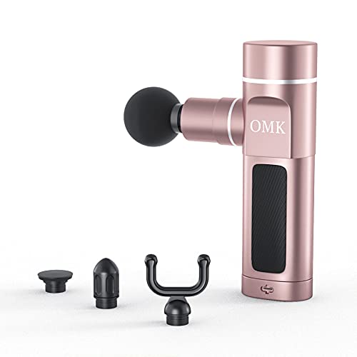 Omk Mini Massage Gun Deep Tissue Muscle Massager For Pain Relief Portable Percussion Massage Gun For Athletes,Super Quiet Body Relaxation Electric Muscle Massage Gun With 4 Massage Heads (Pink) #TOP6