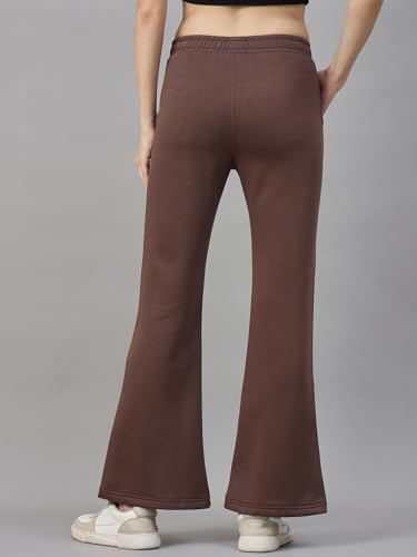Image of 98 Degree North Women Flared Fleece Track Pants-GL1315-ALMOND