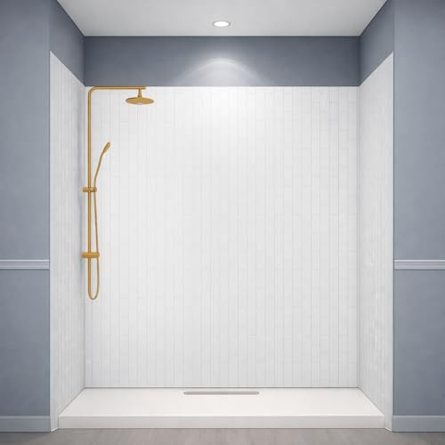 Maasechs 4 Pcs 79in x 39in Waterproof Vinyl Shower Surround Kit...