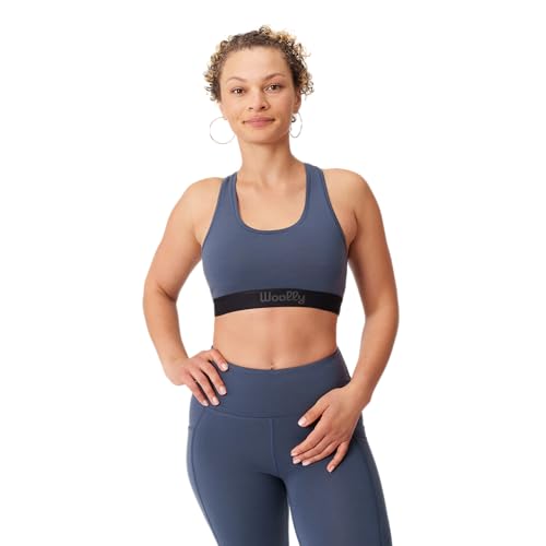 Women's Flex Merino Racerback Bralette by Woolly | RWS Certified | Soft, Breathable, Seattle Designed - Indigo Blue - M