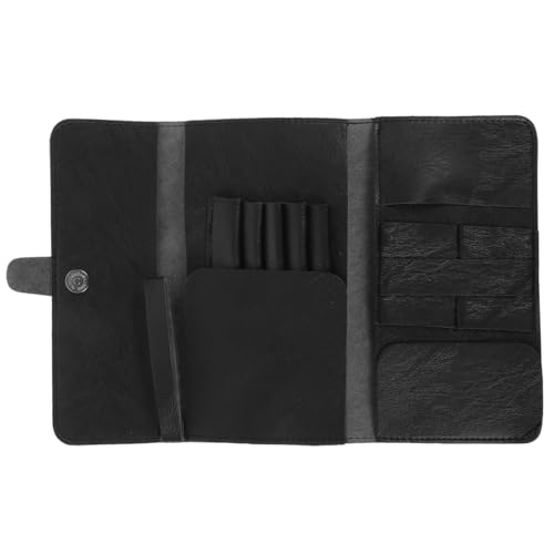 HONMEET Bolsa organizadora de tesouras de couro portátil, estojo multifuncional de cabeleireiro para barbeiros e estilistas protege tesouras de danos, design leve e durável