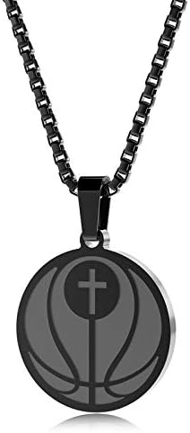 Jewelady Sports Pendant Luke 1:37 Athletes Necklace Baseball Football Soccer Basketball Volleyball Team Coach Gift Inspirational Pendant for Boys Girls