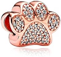 RMMY Charm Anhänger Cute Animal Cat& Dog 925 Sterling Silver Pendant Dangle Beads für Europäische Armbänder und Halsketten,Mother's Day Jewelry Gifts