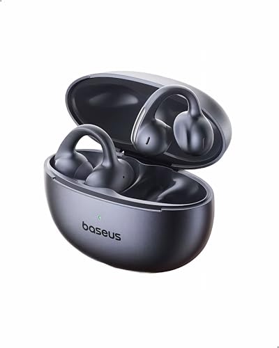 【VGP 2026 金賞】Baseus Bowie MC1 Pro(Bluetooth 6.0)イヤーカフ ワイヤレスイヤホン【オープンイヤー型/超軽量5g/LDAC対応Hi-Res音質/DNN 4マイク通話ノイズキャンセリング/IP67防水/最大40時間再生】耳を塞がない 開放型 いやーかふ イヤホン(ブラック)