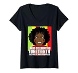 Photo Gallery donna celebrando juneteenth prima che fosse popolare nero americani maglietta con collo a v Photo Gallery donna celebrando juneteenth prima che fosse popolare nero americani maglietta con collo a v