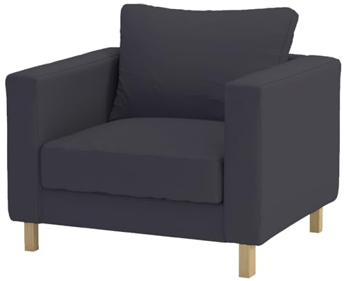 Sofa Renewal Funda de repuesto duradera para silla Karlstad compatible con sillón IKEA Karlstad (poliéster lino gris oscuro)