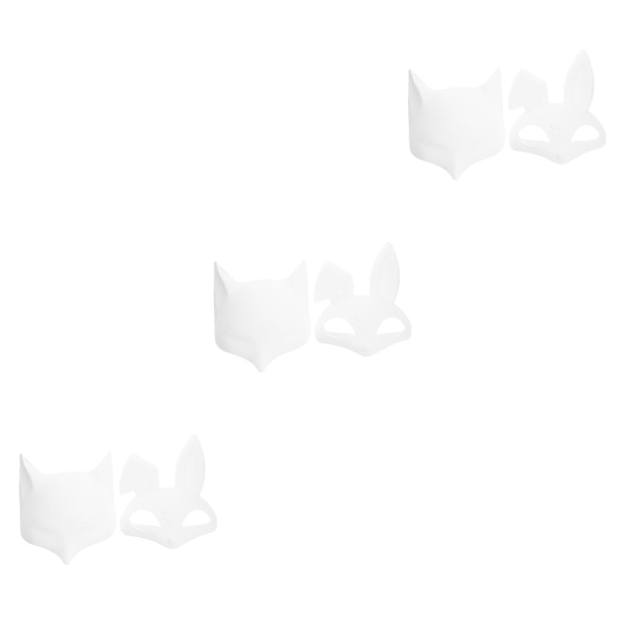 TOYANDONA 12pezzi Maschera Animali Vuota Per Halloween Di Maschere Per Cosplay Di Volpe e Coniglio Ottime Per Feste e Decorazioni Creative
