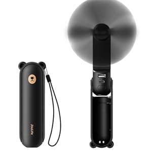 JISULIFE Mini ventilador de mano, 3 en 1 USB recargable portátil [12-19 horas de trabajo] con cargador de batería, linterna, diseño de bolsillo para viajes, verano, conciertos, pestañas, regalos para