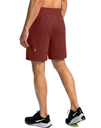 Men's Running Shorts With Zipper Pockets 7 Inch Lightweight Quick Dry Gym Athletic Workout Shorts For Men (Savannah, M) #TOP2