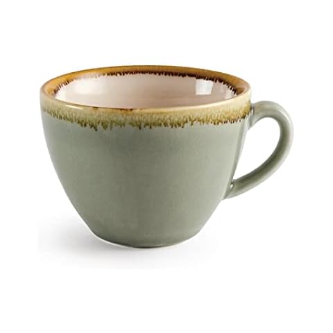 Olympia Kiln Cappuccino Cup - Moss - Porcelain - 230 ml 8 Oz - 6 pc Cover