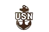 Metal US NAVY Chief Fouled Anchor 12 Inches Tall (Naturally Rusted)