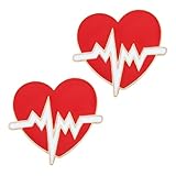 DIKACA 2 Stück Medizinische Broschen Herz elektrokardiogramm Anstecknadeln für Ärzte Krankenschwestern Rote Emaille Pins Modisches Geschenk für Mediziner
