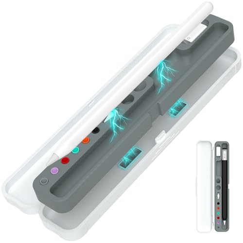 Image of AZF Hard PC&Silicone Magnetic case for Apple Pencil case(2nd Generation /1st Gen / (USB-C) and Samsung Galaxy S-Pen Series Pencil Protection Carrying Case. (Gray)