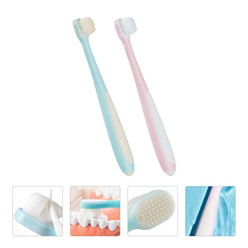 TOYANDONA 2 escovas de dentes macias para bebês, escova de limpeza de dentes para casa, banheiro, vi