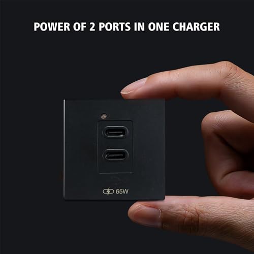 Image of MX USB-C + USB-C 65W PD GaN Charger - High-Power 45x45 mm Modular Charging Socket | Fast Charging USB Adapter | Dual Port Power Module