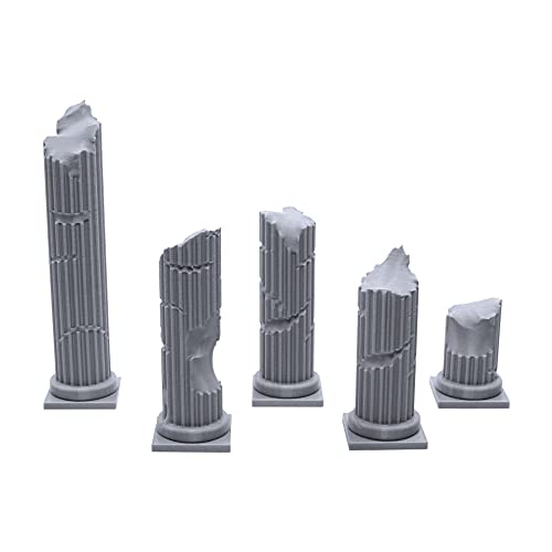 EnderToys Roman Ruined Pillars, Terrain Scenery for Tabletop 28mm Miniatures Wargame, 3D Printed and Paintable