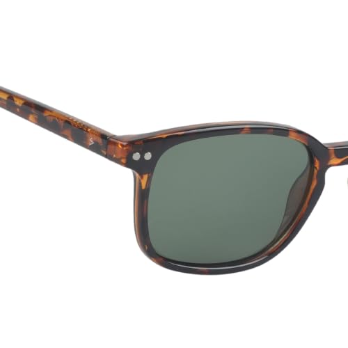 Image of Fueel Polarized Rectangle Sunglasses for Men & Women | UV Protected Retro Half Frame Sunglasses | Lightweight Stylish Black Frame