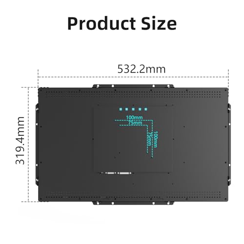 Image of 21.5 Inch 10 Points Industrial Capacitive Touch Monitor, IP65 Waterproof 1920x1080 @ 60Hz TFT LCD IK08 Open Frame Design Touch Screen Suitable for kiosks