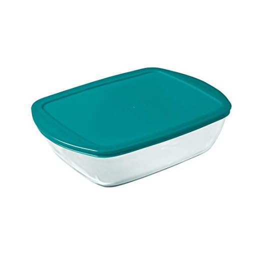 Pyrex 216P000 Schaal, glas, Transparant en groen, 28 x 20 x 8 cm