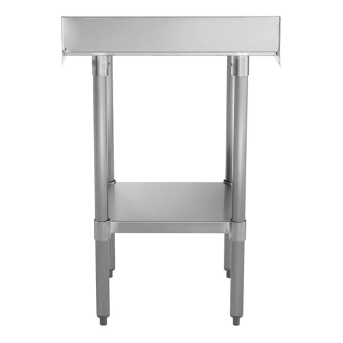 Image of Kratos Stainless Steel Kitchen Prep Table 24 inchx24 inch with Backsplash and Undershelf, NSF Worktable for Restaurants - 16ga /304SS