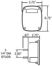 Truck-Lite 5315Y101 Box Style Stop Turn Tail Lamp w/ Dual Metri-Pack Connectors