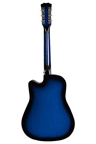 Image of JUAREZ Engineered Wood Acoustic Guitar, 38 Inch Cutaway, JRZ38C /TBLSNA TRANSPARENT BLUE SUNBURST